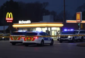 A police investigation scene related to shootings in Shreveport.
