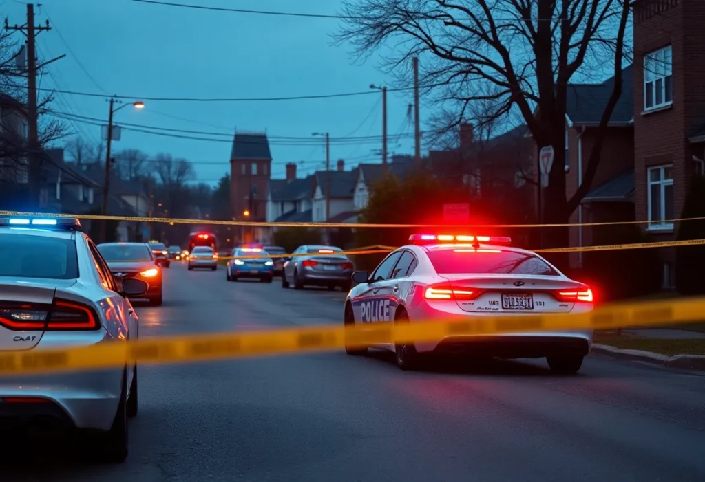 Police investigation scene in Shreveport