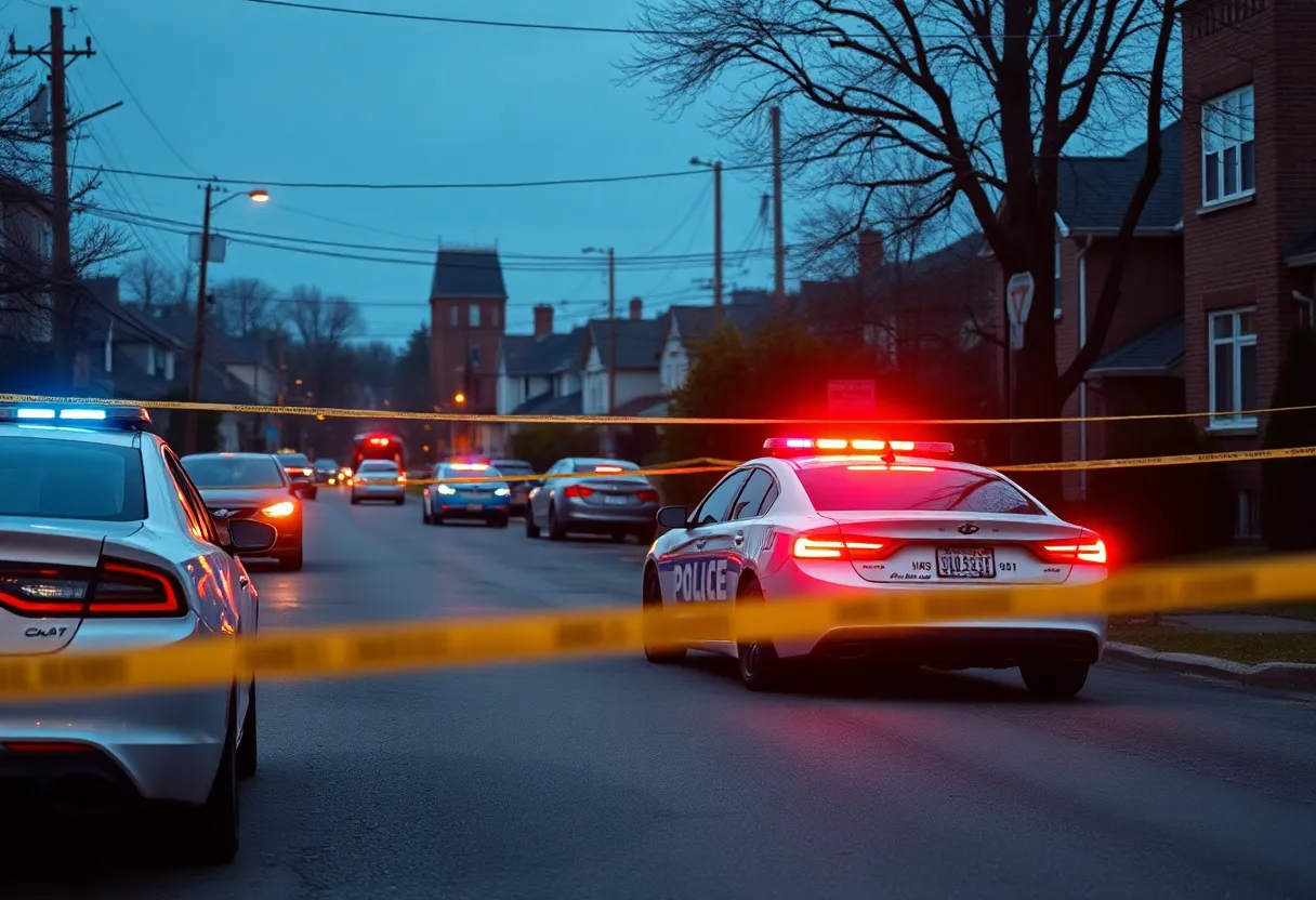 Police investigation scene in Shreveport