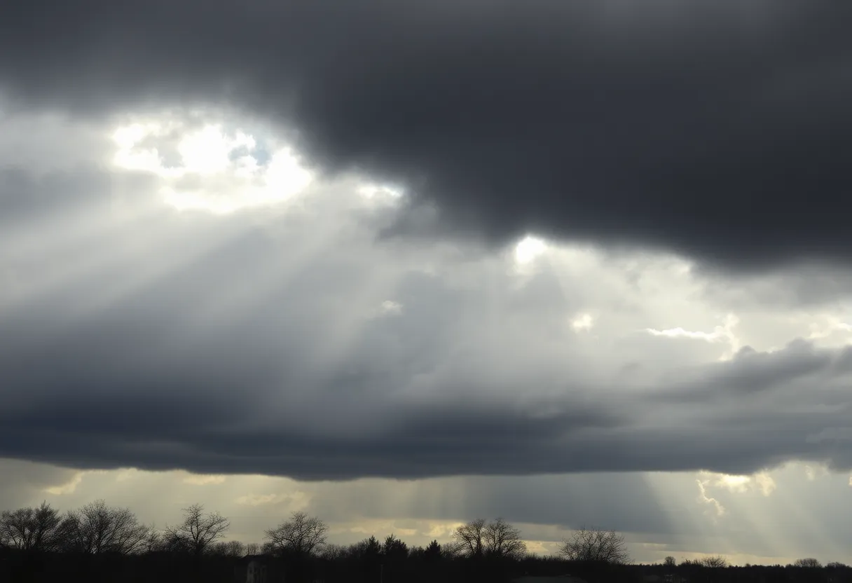 Dramatic storm clouds over Shreveport, Louisiana