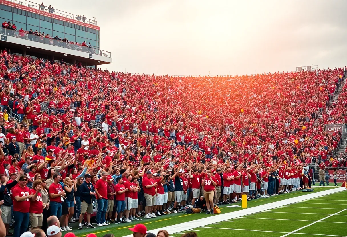 Football fans at Texas A&M vs LSU game